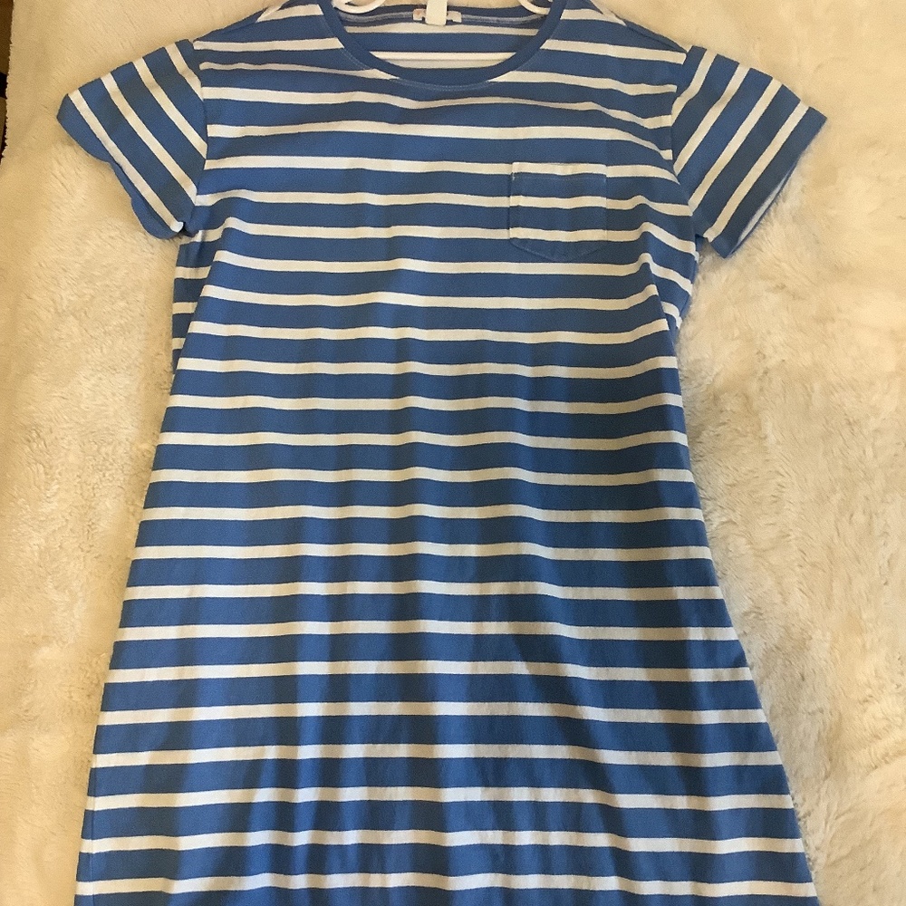 Crewcuts girls size 14 dress in blue and white stripe